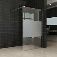 Wiesbaden Wiesbaden Partly Inloopdouche - Nano Coating - 10mm Helder/Melk Glas - 110x200cm - Chrome