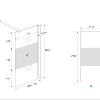 Wiesbaden Wiesbaden Partly Inloopdouche - Nano Coating - 10mm Helder/Melk Glas - 120x200cm - Chrome
