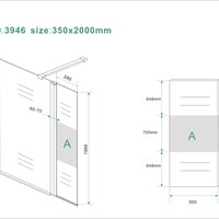 Wiesbaden Wiesbaden Partly Draaibaar Hoekwand - Links - Nano Coating - 10mm Helder/Melk Glas - 35x200cm - Chrome