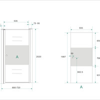 Wiesbaden Wiesbaden Partly Nisdeur - Rechts Scharnierprofiel - Nano Coating - 8mm Helder Glas - 70x202cm - Chroom