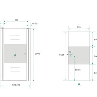 Wiesbaden Wiesbaden Partly Nisdeur - Links Scharnierprofiel - Nano Coating - 8mm Helder Glas - 70x202cm - Chroom