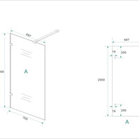 Wiesbaden Wiesbaden Less Profielloos Inloopdouche - Nano Coating - 8mm Helder Glas - 70x200cm - Chroom