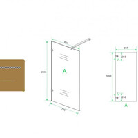 Wiesbaden Wiesbaden Less Profielloos Inloopdouche - Nano Coating - 8mm Helder Glas - 70x200cm - Chroom