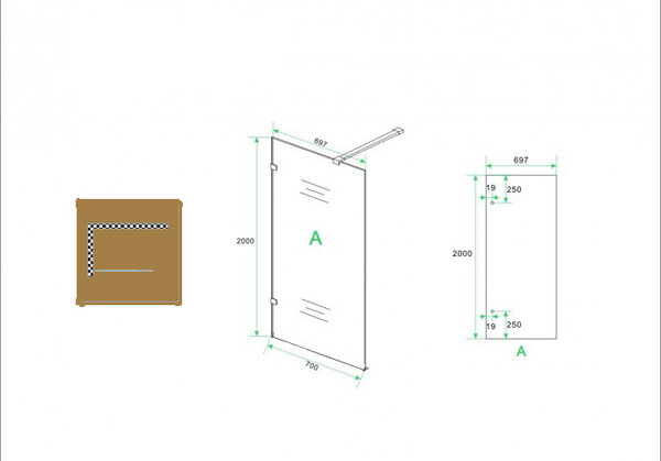 Wiesbaden Wiesbaden Less Profielloos Inloopdouche - Nano Coating - 8mm Helder Glas - 70x200cm - Chroom