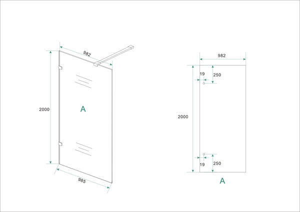 Wiesbaden Wiesbaden Less Profielloos Inloopdouche - Nano Coating - 8mm Helder Glas - 100x200cm - Chrome