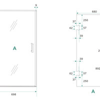 Wiesbaden Wiesbaden Less Profielloos Nisdeur - Nano Coating - 8mm Helder Glas - 70x200cm - Chroom
