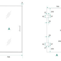 Wiesbaden Wiesbaden Less Profielloos Nisdeur - Nano Coating - 8mm Helder Glas - 80x200cm - Chroom