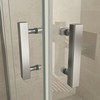 Wiesbaden Wiesbaden Corner Douchecabine - Vierkant - Nano Coating - 8mm Helder Glas - 90x90x200cm - Chrome