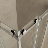 Wiesbaden Wiesbaden Corner Douchecabine - Vierkant - Nano Coating - 8mm Helder Glas - 90x90x200cm - Chrome