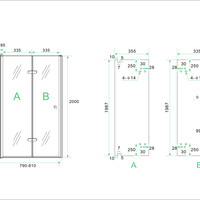 Wiesbaden Wiesbaden Maki Vouwdeur - Links Scharnierprofiel - Nano Coating - 8mm Helder Glas - 80x202cm - Chroom
