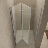 Wiesbaden Wiesbaden Maki Vouwdeur - Links Scharnierprofiel - Nano Coating - 8mm Helder Glas - 80x202cm - Chroom