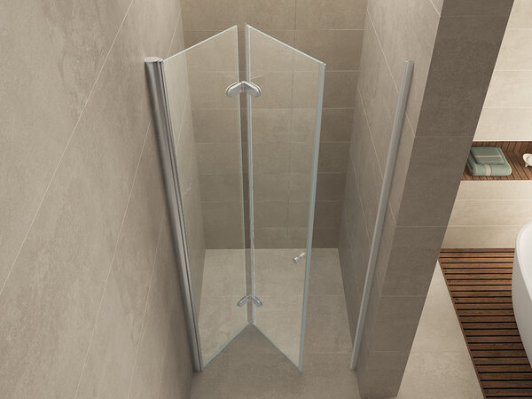 Wiesbaden Wiesbaden Maki Vouwdeur - Links Scharnierprofiel - Nano Coating - 8mm Helder Glas - 100x202cm - Chroom