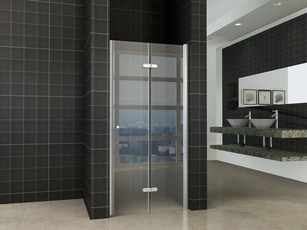 Wiesbaden Wiesbaden Maki Vouwdeur - Rechts Scharnierprofiel - Nano Coating - 8mm Helder Glas - 90x202cm - Chroom