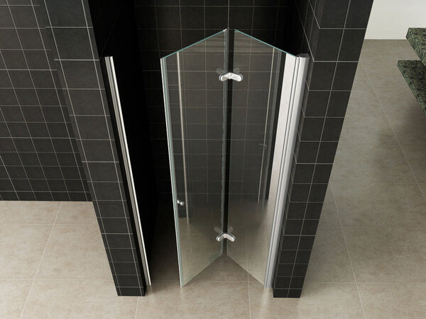 Wiesbaden Wiesbaden Maki Vouwdeur - Rechts Scharnierprofiel - Nano Coating - 8mm Helder Glas - 90x202cm - Chrome