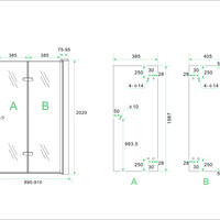 Wiesbaden Wiesbaden Maki Vouwdeur - Rechts Scharnierprofiel - Nano Coating - 8mm Helder Glas - 90x202cm - Chroom