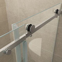Wiesbaden Wiesbaden Puerta Schuifdeur - Muurprofiel - Nano Coating - 8mm Helder Glas - 120x202cm - Chroom