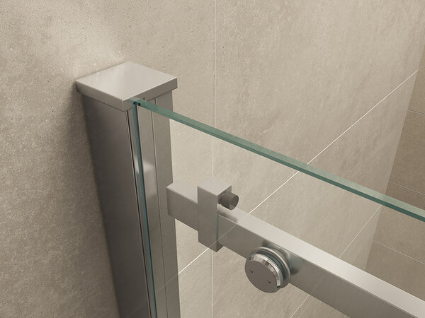 Wiesbaden Wiesbaden Puerta Schuifdeur - Muurprofiel - Nano Coating - 8mm Helder Glas - 120x202cm - Chroom