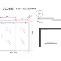 Wiesbaden Wiesbaden Puerta Schuifdeur - Muurprofiel - Nano Coating - 8mm Helder Glas - 120x202cm - Chroom