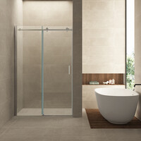 Wiesbaden Wiesbaden Puerta Schuifdeur - Muurprofiel - Nano Coating - 8mm Helder Glas - 160x202cm - Chroom