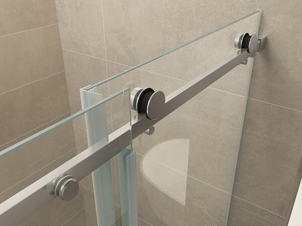 Wiesbaden Wiesbaden Puerta Schuifdeur - Muurprofiel - Nano Coating - 8mm Helder Glas - 160x202cm - Chroom