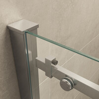 Wiesbaden Wiesbaden Puerta Schuifdeur - Muurprofiel - Nano Coating - 8mm Helder Glas - 160x202cm - Chroom