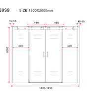 Wiesbaden Wiesbaden Puerta Schuifdeur - Muurprofiel - Nano Coating - 8mm Helder Glas - 180x202cm - Chroom