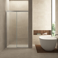 Wiesbaden Wiesbaden Puerta Softclose Schuifdeur - Muurprofiel - Nano Coating - 8mm Helder Glas - 100x200cm - Chroom