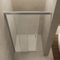 Wiesbaden Wiesbaden Puerta Softclose Schuifdeur - Muurprofiel - Nano Coating - 8mm Helder Glas - 100x200cm - Chroom