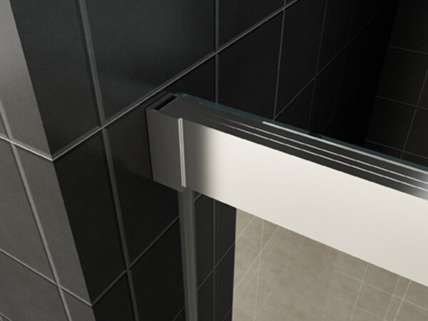 Wiesbaden Wiesbaden Puerta Softclose Schuifdeur - Muurprofiel - Nano Coating - 8mm Helder Glas - 110x200cm - Chroom