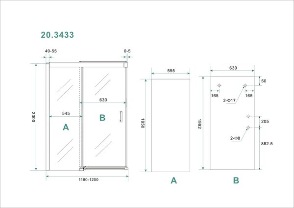 Wiesbaden Wiesbaden Puerta Softclose Schuifdeur - Muurprofiel - Nano Coating - 8mm Helder Glas - 120x200cm - Chroom