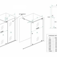 Wiesbaden Wiesbaden Puerta Profielloos Inloopdouche Verlengwand - Nano Coating - 10mm Helder Glas - 100x200cm - Chroom