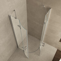 Wiesbaden Wiesbaden Double Douchecabine met 2 Draaideuren - Kwartrond - Nano Coating - 8mm Helder Glas - 90x90x200cm - Chrome