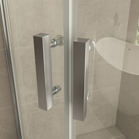 Wiesbaden Wiesbaden Double Douchecabine met 2 Draaideuren - Kwartrond - Nano Coating - 8mm Helder Glas - 90x90x200cm - Chrome