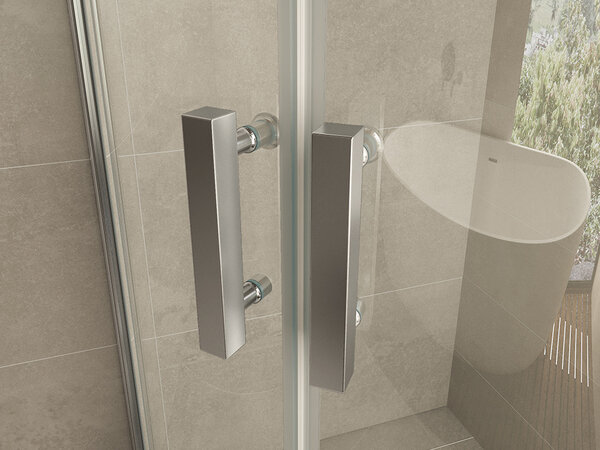 Wiesbaden Wiesbaden Double Douchecabine met 2 Draaideuren - Kwartrond - Nano Coating - 8mm Helder Glas - 100x100x200cm - Chrome