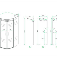 Wiesbaden Wiesbaden Bold Douchecabine met 2 Schuifdeuren - Kwartrond - Nano Coating - 8mm Helder Glas - 90x90x200cm - Chrome