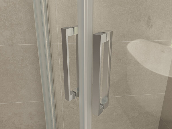 Wiesbaden Wiesbaden Bold Douchecabine met 2 Schuifdeuren - Kwartrond - Nano Coating - 8mm Helder Glas - 90x90x200cm - Chrome