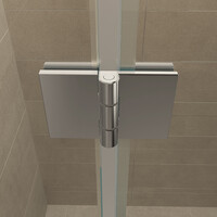 Wiesbaden Wiesbaden Fez Nisdeur met Vast Deel - Muurprofiel - Nano Coating - 8mm Helder Glas - 90x200cm - Chroom