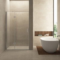 Wiesbaden Wiesbaden Fez Nisdeur met Vast Deel - Muurprofiel - Nano Coating - 8mm Helder Glas - 100x200cm - Chroom