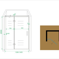 Wiesbaden Wiesbaden Fez Nisdeur met Vast Deel - Muurprofiel - Nano Coating - 8mm Helder Glas - 140x200cm - Chroom
