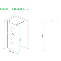 Wiesbaden Wiesbaden Slim Los Glasplaat - Nano Coating - 8mm Helder Glas - Zonder Profiel & Stabilisatiestang - 60x200cm