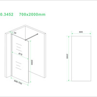 Wiesbaden Wiesbaden Slim Los Glasplaat - Nano Coating - 8mm Helder Glas - Zonder Profiel & Stabilisatiestang - 70x200cm