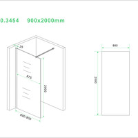 Wiesbaden Wiesbaden Slim Los Glasplaat - Nano Coating - 8mm Helder Glas - Zonder Profiel & Stabilisatiestang - 90x200cm