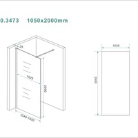 Wiesbaden Wiesbaden Slim Los Glasplaat - Nano Coating - 8mm Helder Glas - Zonder Profiel & Stabilisatiestang - 105x200cm