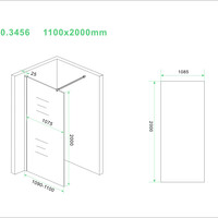 Wiesbaden Wiesbaden Slim Los Glasplaat - Nano Coating - 8mm Helder Glas - Zonder Profiel & Stabilisatiestang - 110x200cm