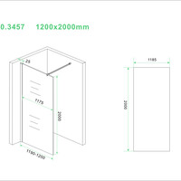Wiesbaden Wiesbaden Slim Los Glasplaat - Nano Coating - 8mm Helder Glas - Zonder Profiel & Stabilisatiestang - 120x200cm
