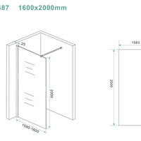 Wiesbaden Wiesbaden Slim Los Glasplaat - Nano Coating - 8mm Helder Glas - Zonder Profiel & Stabilisatiestang - 160x200cm