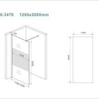 Wiesbaden Wiesbaden Slim Los Glasplaat met Middenband - Nano Coating - 8mm Helder Glas - Zonder Profiel & Stabilisatiestang - 120x200cm