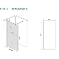 Wiesbaden Wiesbaden Slim Los Glasplaat - Nano Coating - 8mm Rookglas - Zonder Profiel & Stabilisatiestang - 80x200cm