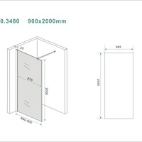 Wiesbaden Wiesbaden Slim Los Glasplaat - Nano Coating - 8mm Rookglas - Zonder Profiel & Stabilisatiestang - 90x200cm