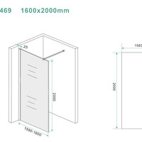 Wiesbaden Wiesbaden Slim Los Glasplaat - Nano Coating - 8mm Rookglas - Zonder Profiel & Stabilisatiestang - 160x200cm